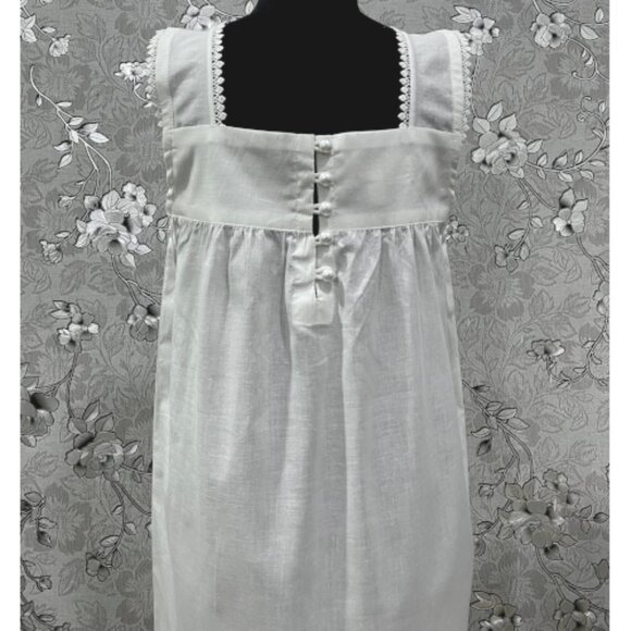 SoieRose Girls Victorian 100% Cotton Nightgown | Youth White Lace heirloom Dress - Picture 5 of 6